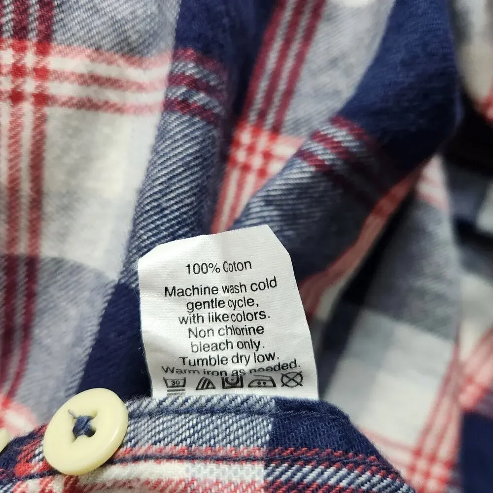 J. Crew Mens Blue Plaid Classic Flannel Button Up Shirt Size XL Western Workwear
